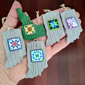 Made to order State Barn Quilt Ornaments image 5