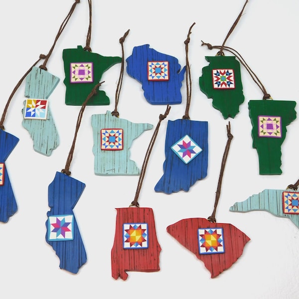 Made to order State Barn Quilt Ornaments