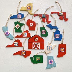 Made to order State Barn Quilt Ornaments