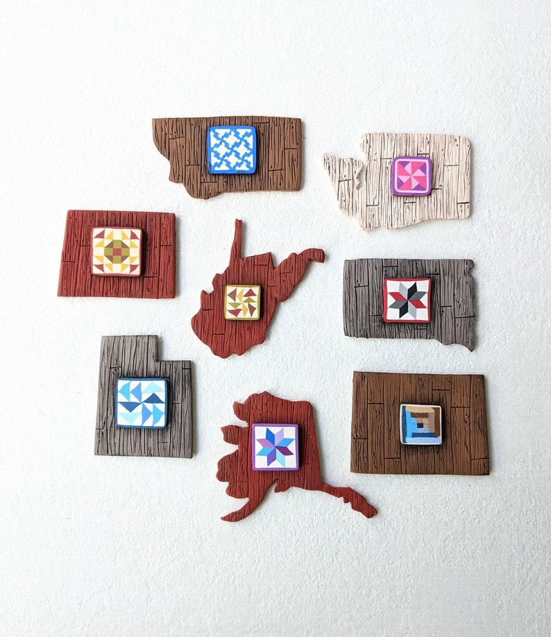 Made to order state barn quilt magnets image 3