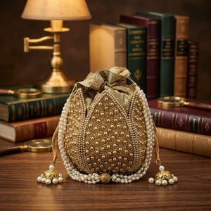 Beaded Potli Bag | Ethnic Indian Handcrafted Bridal Drawstring Pouch