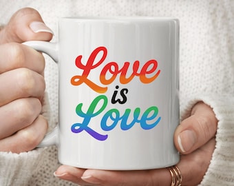 Rainbow Pride Mug | Love Is Love | Coffee Cup 11oz 15oz