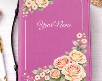 Personalized Floral Bible Cover | Zippered Scripture Organizer