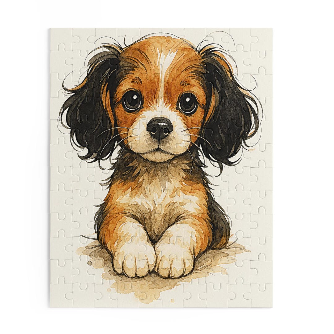 Kids Puzzle Puppy I Watercolor Dog Art Puzzle for Pet Lovers - Etsy