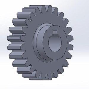 May include: A gray metal gear with evenly spaced teeth and a central hub. The gear's design features a circular center with a square keyway, and the teeth are precisely cut for mechanical function.