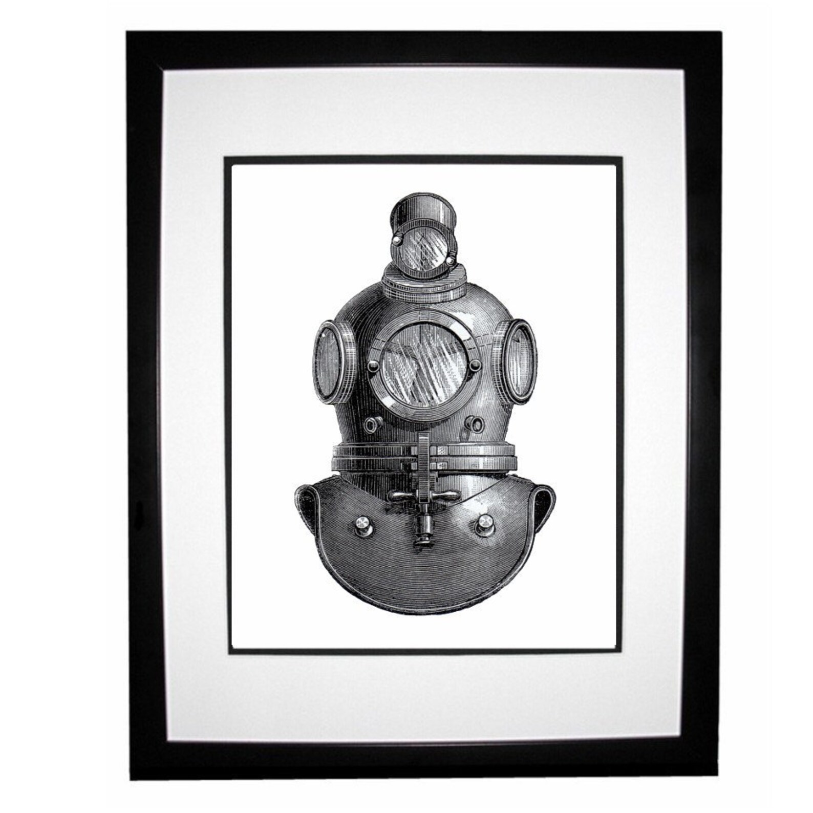 Deep Sea Diving Helmet Nautical Vintage Style Print - Etsy