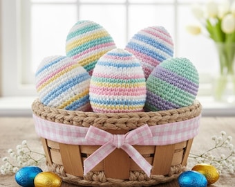 Patrón de huevo de crochet en PDF, patrón de huevos de Pascua de conejito amigurumi, mini huevos de conejito de Pascua de crochet, decoración de Pascua de crochet, descarga digital