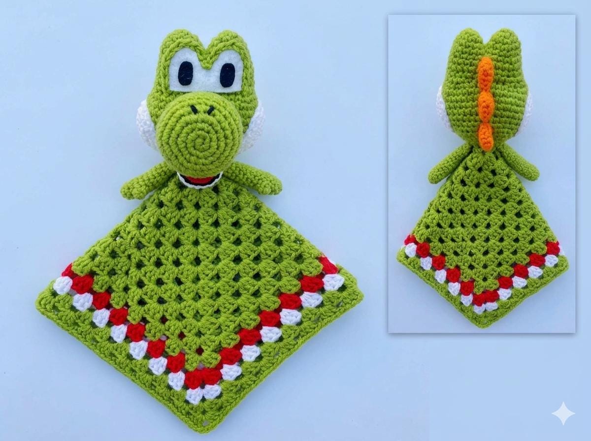 30 Dinosaur Blanket Crochet Patterns to Stitch for Kids, Nurseries, and Dino Fans 34 Yoshi-Inspired Dinosaur Lovey Crochet Pattern