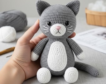 Realistic Cat Crochet Pattern PDF Beginner Friendly | Amigurumi Kitten Crochet Tutorial | Cute Plush Cat Pattern | Easy DIY Cat Toy Gift