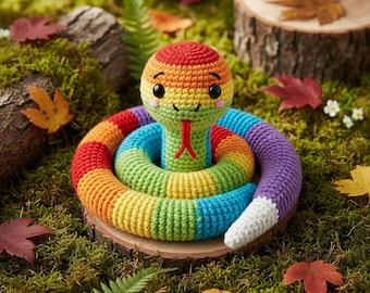No-Sew Amigurumi Snake Crochet Pattern PDF | Beginner Crochet Snake Pattern | Realistic Plush Snake Digital Tutorial | Easy DIY Crochet Toy