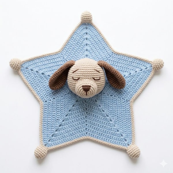 Sleeping Puppy Lovey Crochet Pattern, Dog Lovey Blanket Pattern, Amigurumi Baby Security Blanket Crochet Pattern, Puppy Lovey Pattern PDF