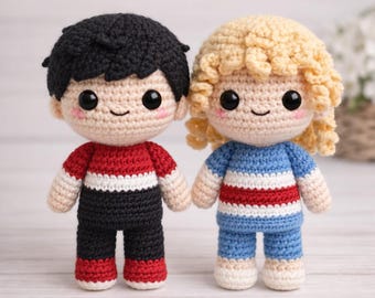 Patrón de crochet de rivalidad acalorada, patrón de muñeca de romance de hockey, dúo de hockey rival amigurumi, peluche inspirado en ilya rozanov 81 y shane hollander