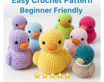 No Sew Rubber Duck Crochet Pattern, Easy Duck Amigurumi Pattern PDF, Beginner Crochet Plushie, Quick 30 Min Duck, Cute Kawaii Duck Toy