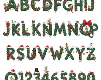 Grinch Christmas Font SVG Bundle | Holiday Alphabet Clipart (OTF/TTF)