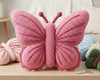 Crochet Butterfly Pillow Pattern PDF | Butterfly Cushion Crochet Pattern | Amigurumi Butterfly Pillow Tutorial | Beginner Friendly DIY