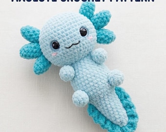 Axolotl Amigurumi Pattern PDF, Cute Axolotl Crochet Pattern, Baby Axolotl Plush Toy, Beginner Friendly Amigurumi, No Sew Chenille Crochet