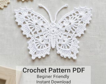 Butterfly Applique Crochet Pattern PDF | Easy Butterfly Pattern | Amigurumi Butterfly Keychain Tutorial | Beginner Crochet Motif Pattern