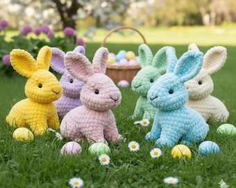 Patrón de conejo a crochet, Patrón de mini conejito amigurumi en PDF, Idea de regalo de Pascua para amantes de los conejos, Patrón de conejito de Pascua a crochet, Animales salvajes a crochet