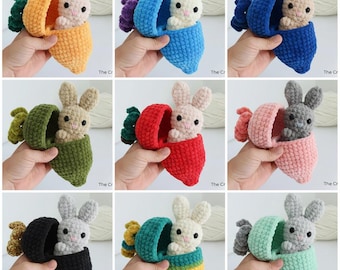 Patrón de conejo y zanahoria de crochet, patrón de conejito de Pascua de crochet en PDF, conejito amigurumi en saco de dormir de zanahoria, guirnalda de Pascua de primavera