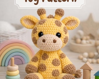 Giraffe Crochet Pattern, Giraffe Amigurumi Crochet Pattern, Safari Animal Amigurumi Pattern, Plush Giraffe Toy Pattern, Cute Nursery Decor