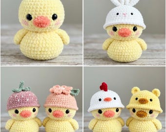 No Sew Rubber Duck Crochet Pattern 5 in 1 Bundle, Duck Amigurumi Pattern PDF, Cute Kawaii Duck Plushie, Beginner Crochet Toy Pattern