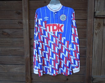 Camiseta de fútbol de manga larga del Ajax Amsterdam FC, talla grande, edición visitante de 1990