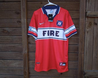 Chicago Fire soccer jersey, home 1998 edition, large