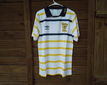 Camiseta de visitante de Escocia, talla L, 1990