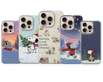 Snoopy Christmas Phone Case Cute Cartoon Gift Cover for iPhone 17 Pro Max 16 15 14 13 16e 12/12 Samsung S25 S24 Ultra A56 Pixel 10/10 Pro