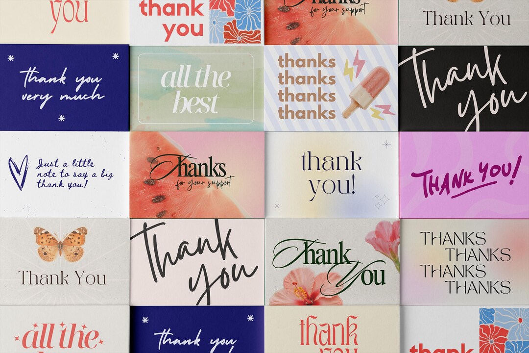 Mini Thank You Cards | EU Size, Canva Template (instant Download - Etsy