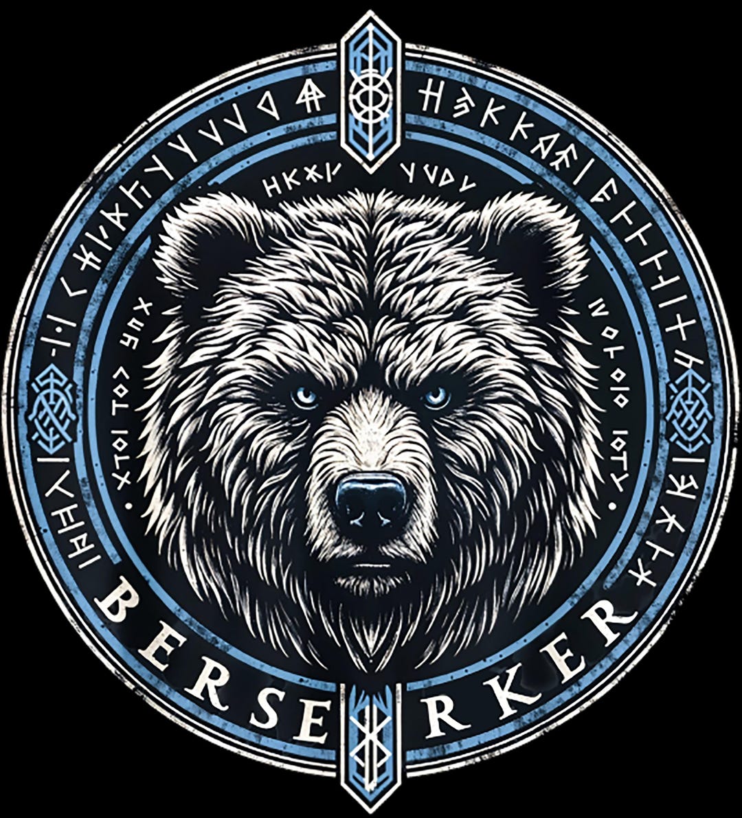 Berserker Bear Viking Rune PNG Digital T Shirt DTF Download - Etsy