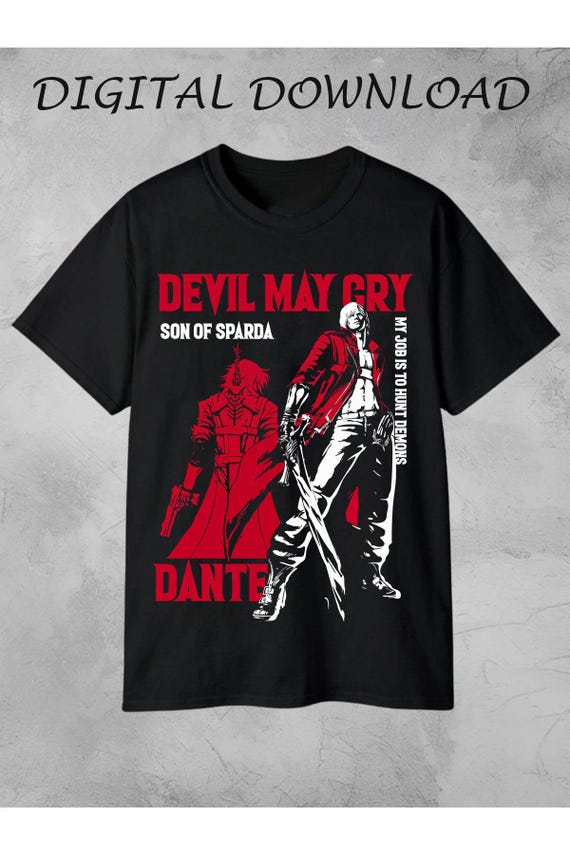 Devil May Cry, Dante, Vergil Design PNG Digital T Shirt DTF