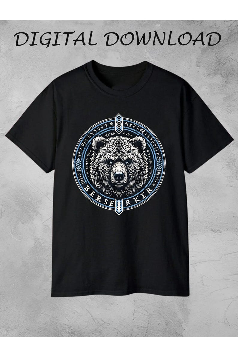 Berserker Bear Viking Rune PNG Digital T Shirt DTF Download - Etsy