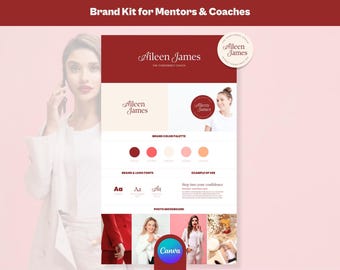 Zachte vrouwelijke merkenkit | Canva-logo en merkidentiteit voor coaches, mentoren
