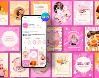 Candle Shop Instagram Templates | Cute Canva Posts & Stories for Small Businesses