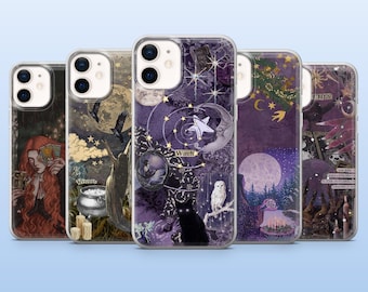Witchy Tarot Phone Case Witch Tarot Cover for iPhone 17Pro, 16, 15, 14, 13, 12, Samsung S25, S24, S23Fe, S22 A16 A26, A56 Pixel 10, 9Pro