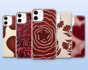 Deep Red Phone Case Maroon Burgundy Cover for iPhone17Pro, 16, 15, 14, 13, 12, Samsung S25, S24, S23Fe, S22 A16 A26, A56 Pixel 10 9Pro