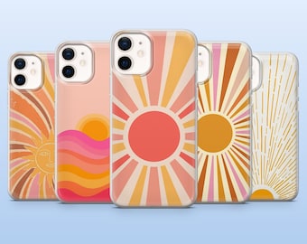 Boho Phone Case Artisan Sun for iPhone 17Pro, 16, 15, 14, 13, 12, Samsung S25, S24, S23Fe, S22, A16, A26, A56, Pixel 10, 9Pro