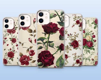 Rose Phone Case Vintage Rose Coquette Cover for iPhone17Pro, 16, 15, 14, 13, 12, Samsung S26, S25, S24, S23, A16, A26, A56, Pixel 10, 9Pro