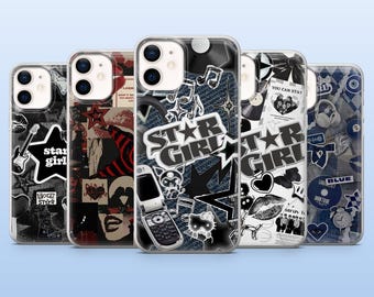 Y2K Phone Case Grunge Star Girl for iPhone 17Pro, 16, 15, 14, 13, 12, Samsung S25, S24, S23Fe, S22, A16, A26, A56, Pixel 10, 9Pro