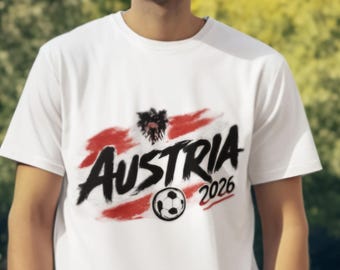 Austria 2026 Shirt, Austria World Cup Tee, Football Graphic Shirt, Austria Streetwear Tee, Sporty Soccer Apparel