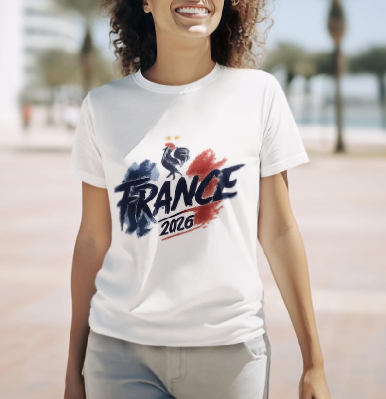 Camiseta gráfica del Mundial de Francia 2026, ropa para aficionados al fútbol francés, camiseta deportiva de estilo urbano. imagen 6