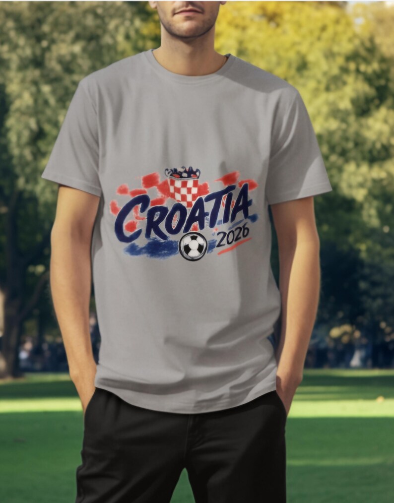 Croatia 2026 Shirt, Croatia World Cup 2026 Tee, Football Graphic Shirt, Croatian Streetwear Tee, Soccer Aesthetic Apparel image 4