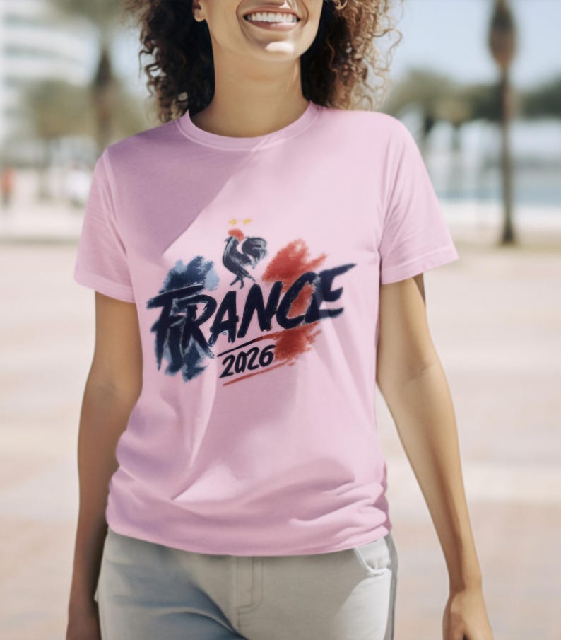 Camiseta gráfica del Mundial de Francia 2026, ropa para aficionados al fútbol francés, camiseta deportiva de estilo urbano. imagen 5
