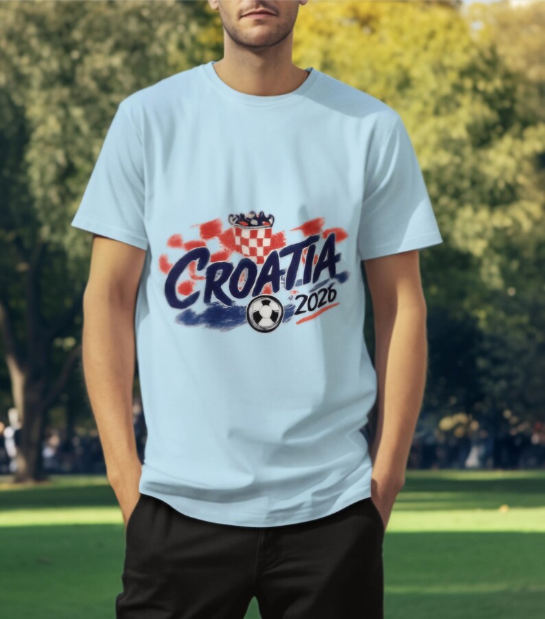 Croatia 2026 Shirt, Croatia World Cup 2026 Tee, Football Graphic Shirt, Croatian Streetwear Tee, Soccer Aesthetic Apparel image 3
