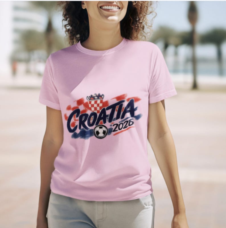 Croatia 2026 Shirt, Croatia World Cup 2026 Tee, Football Graphic Shirt, Croatian Streetwear Tee, Soccer Aesthetic Apparel image 5