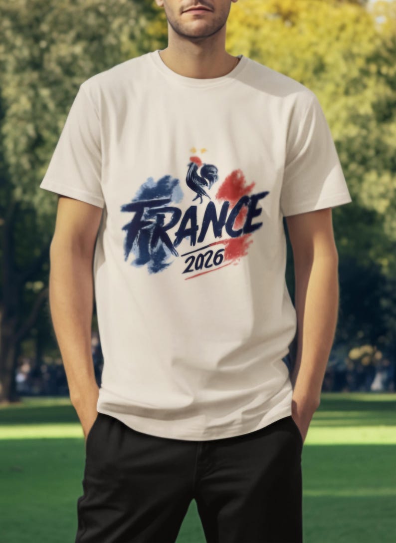 Camiseta gráfica del Mundial de Francia 2026, ropa para aficionados al fútbol francés, camiseta deportiva de estilo urbano. imagen 4