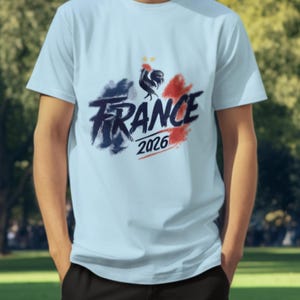 Camiseta gráfica del Mundial de Francia 2026, ropa para aficionados al fútbol francés, camiseta deportiva de estilo urbano. imagen 2
