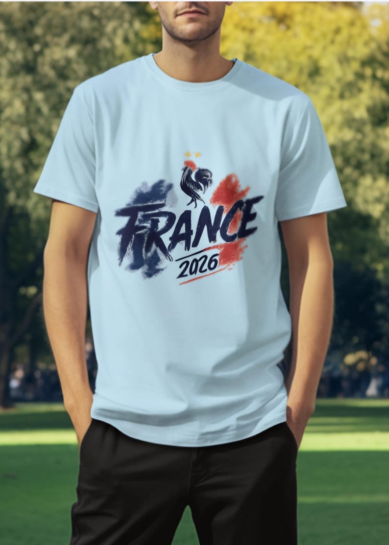Camiseta gráfica del Mundial de Francia 2026, ropa para aficionados al fútbol francés, camiseta deportiva de estilo urbano. imagen 2