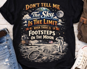 Camiseta con cita de astronauta lunar / Exploración espacial, gráfico lunar vintage